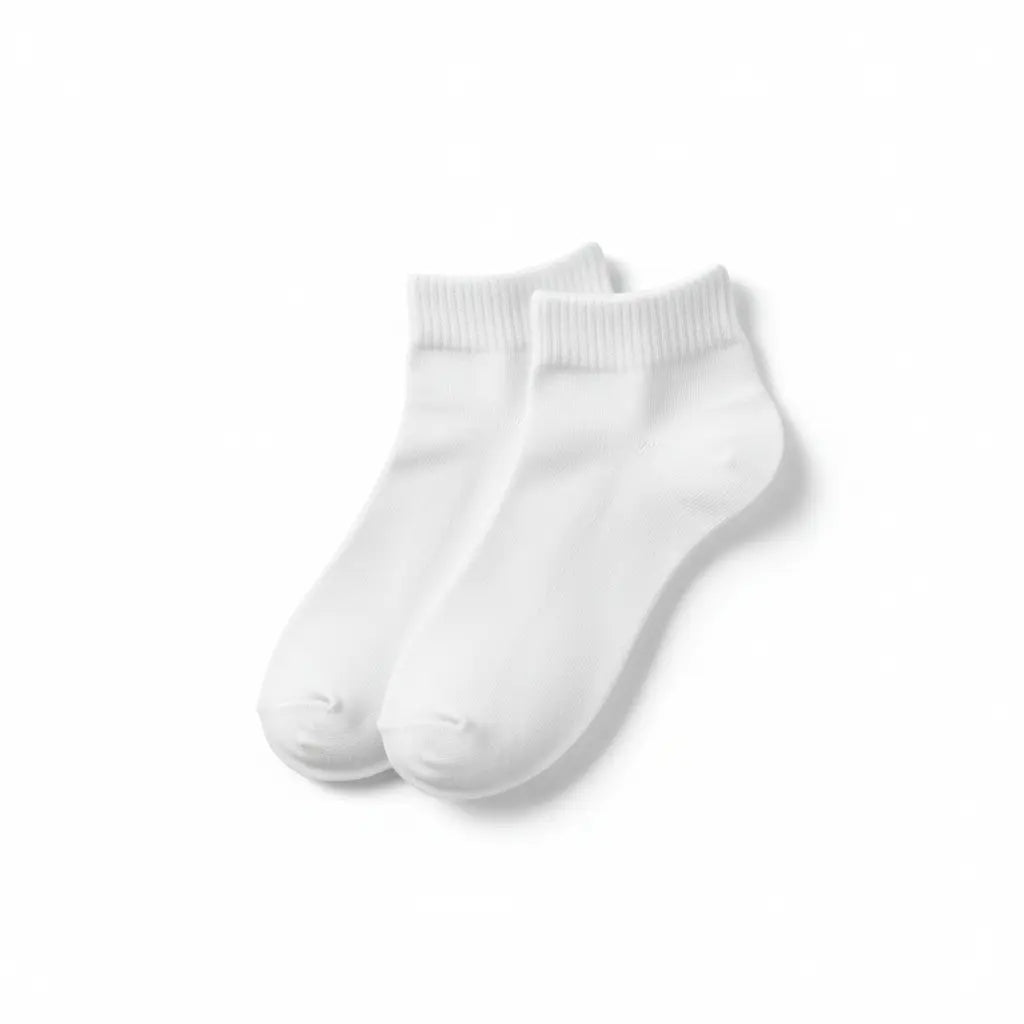 White Cotton Ankle Socks - Nik's Store
